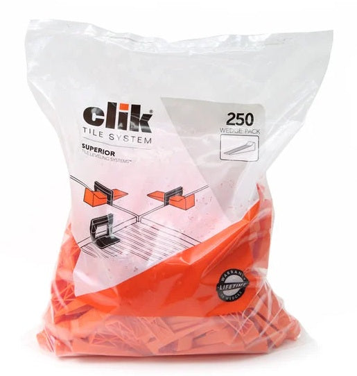 Clik-Levelling Wedge Tile -Orange-Bag of 250