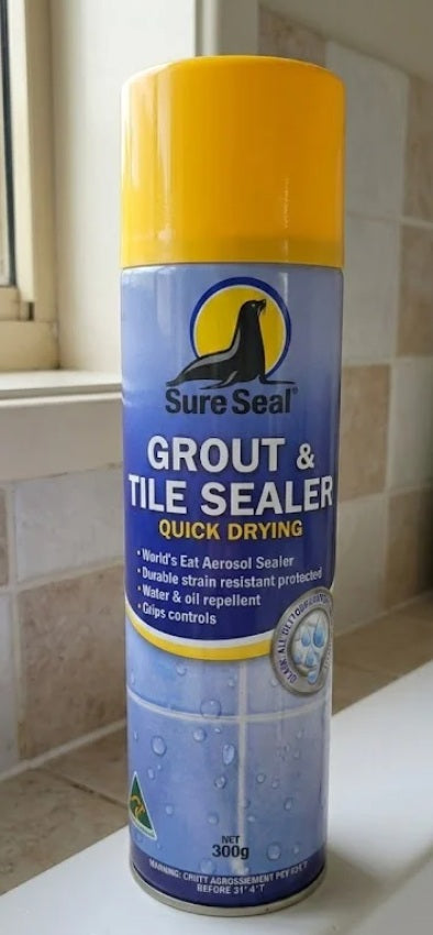 Sure Seal-Grout & Tile Aerosol Sealer  Quick Drying-300 g Can