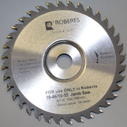 Roberts-Jamb Saw Blade-Diameter:158mm-Bore Size:20mm-Number of Teeth:36-Each