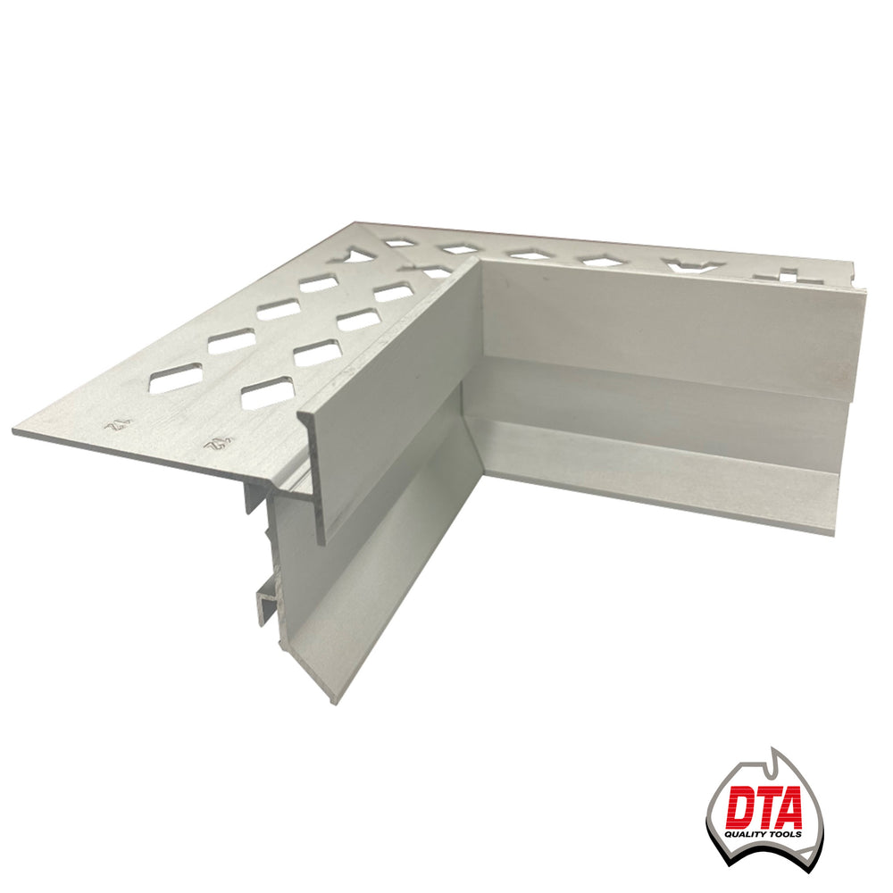 DTA-Corner Piece Balcony Trim Internal Weep-10mm-Aluminium-Matt Silver-Each
