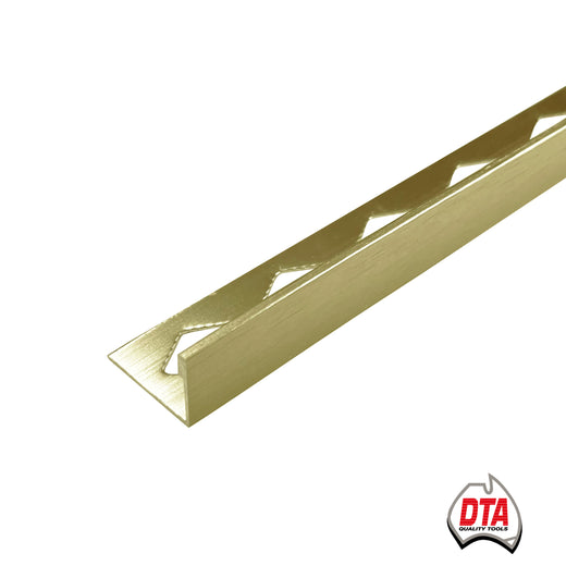 DTA-Spectrim L Shape Angle-8mm-Aluminium-Brushed Finish Gold Light-3 m Length