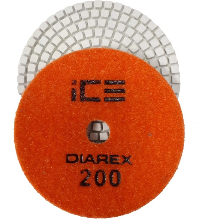 Diarex-Velcro Polishing Pad-Diamond-Orange-Size:200 Grade-Diameter:100mm-Each