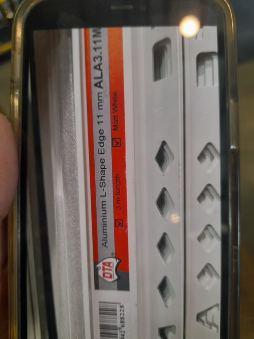 DTA-L Shape Angle-11mm-Aluminium-Matt White-3 m Length