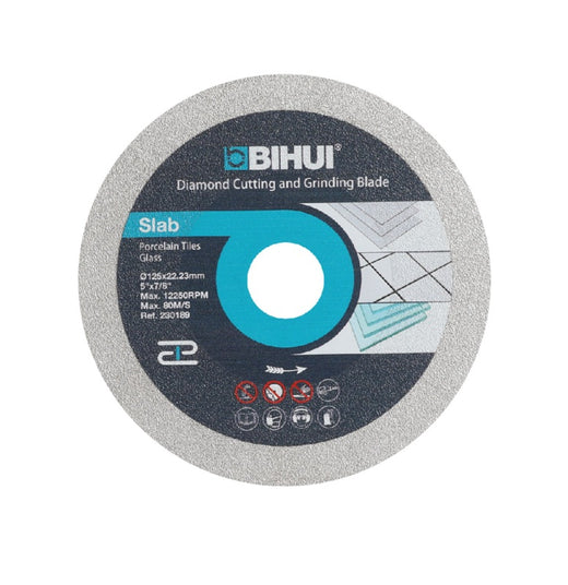 BIHUI-Cutting & Grinding Blade-Diamond-Diameter:125mm-Bore Size:22.23mm-Each