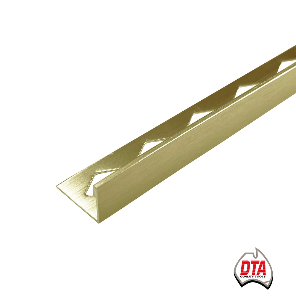 DTA-Spectrim L Shape Angle-11mm-Aluminium-Brushed Finish Gold Light-3 m Length