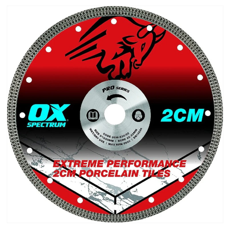 OX-Saw Blade 2CM Porcelain-Diamond-Size:230mm-Each