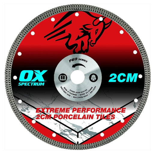 OX-Saw Blade 2CM Porcelain-Diamond-Size:230mm-Each