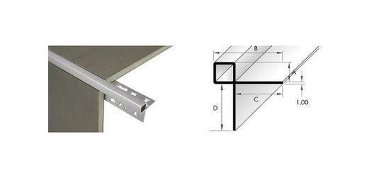 BAT-Mosaic Corner Guard-6mm-Aluminium-3 m Length